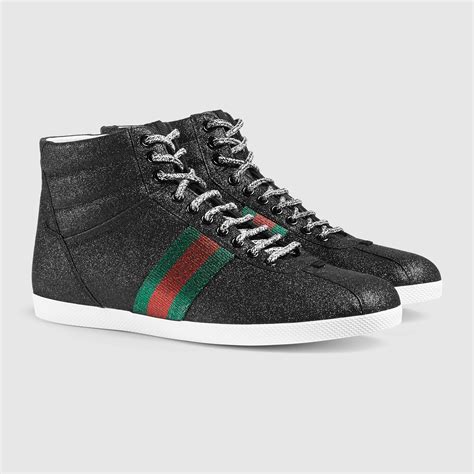 gucci glitter high top sneaker|Gucci glitter web sneakers.